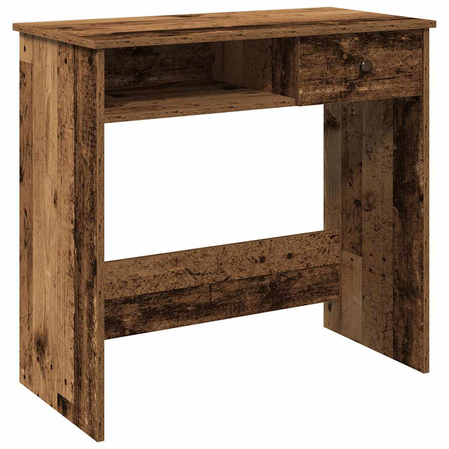 Bureau 80x40x75 cm bewerkt hout oud houtkleurig