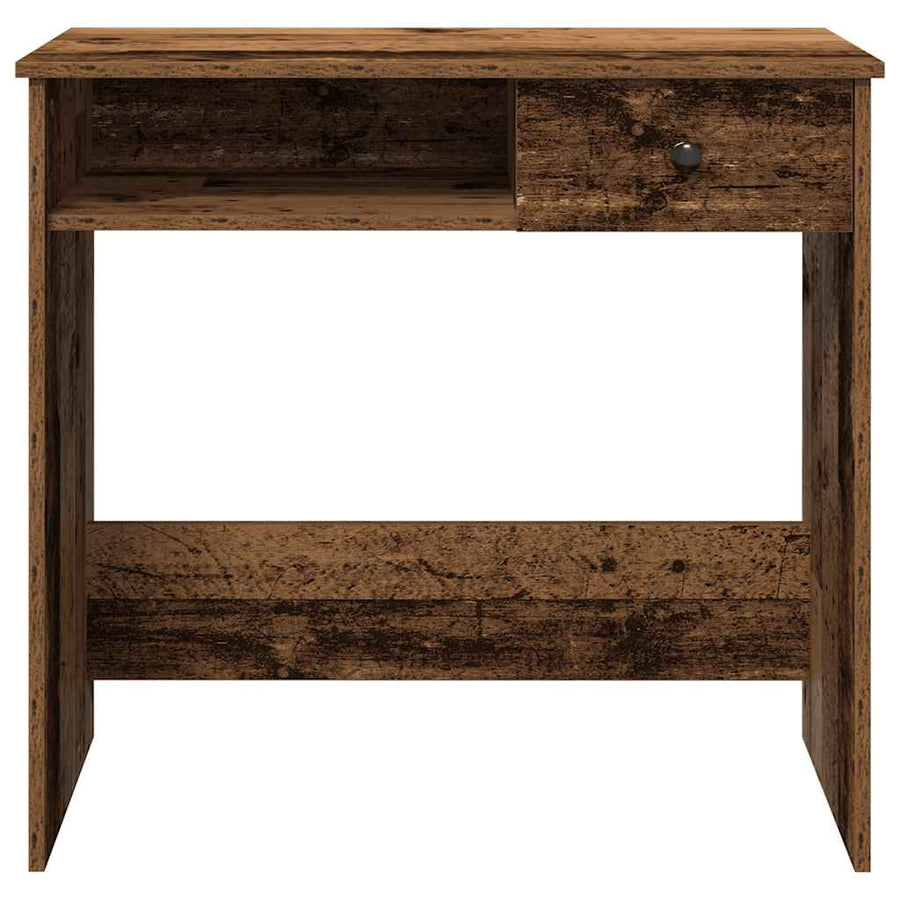 Bureau 80x40x75 cm bewerkt hout oud houtkleurig