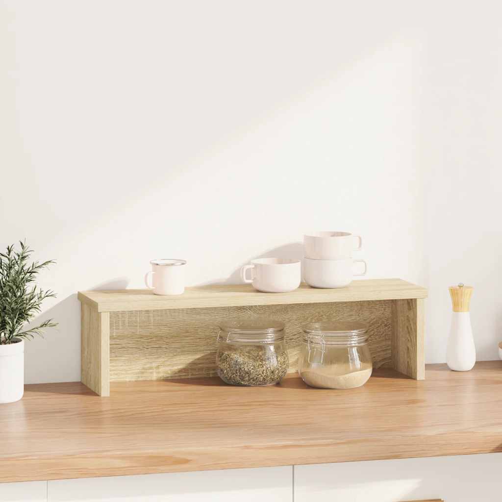 Keukenrek stapelbaar 50x15x16 cm bewerkt hout sonoma eikenkleur