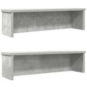 Keukenrek stapelbaar 2 st 50x15x16 cm betongrijs