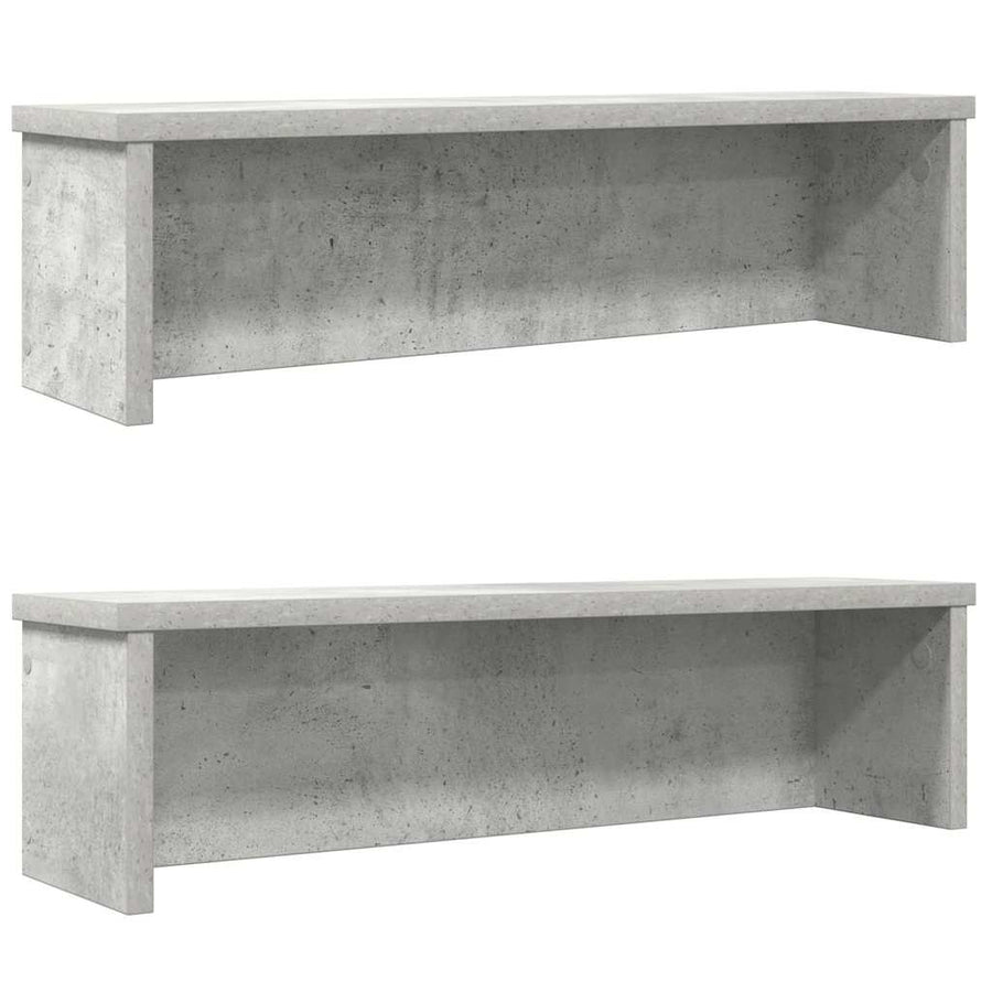 Keukenrekken stapelbaar 2 st 50x15x16 cm betongrijs