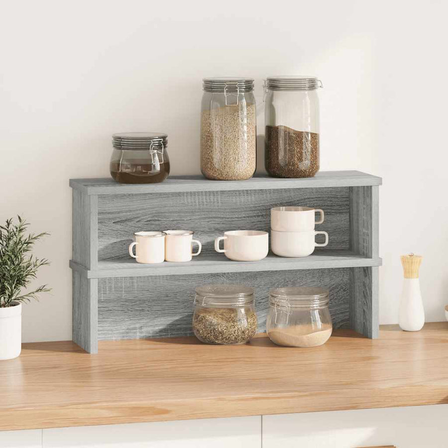 Keukenrekken stapelbaar 2 st 50x15x16 cm grijs sonoma eiken