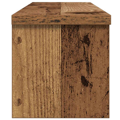 Keukenrek stapelbaar 50x15x16 cm bewerkt hout oud houtkleurig