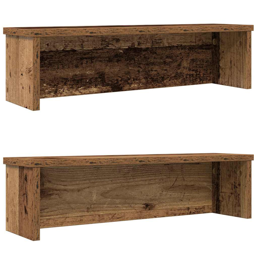 Keukenrekken stapelbaar 2 st 50x15x16 cm oud houtkleurig