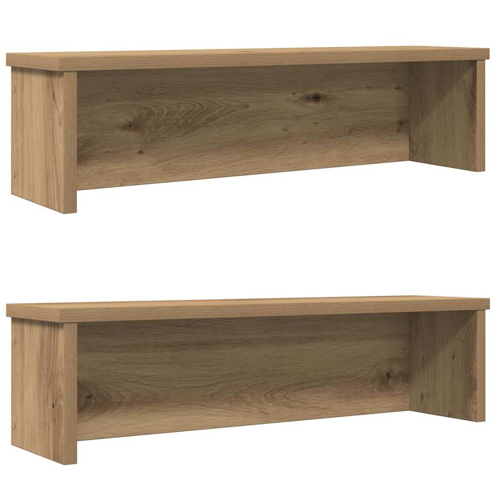 Keukenrekken stapelbaar 2 st 50x15x16 cm artisanaal eikenkleur