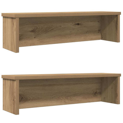 Keukenrekken stapelbaar 2 st 50x15x16 cm artisanaal eikenkleur