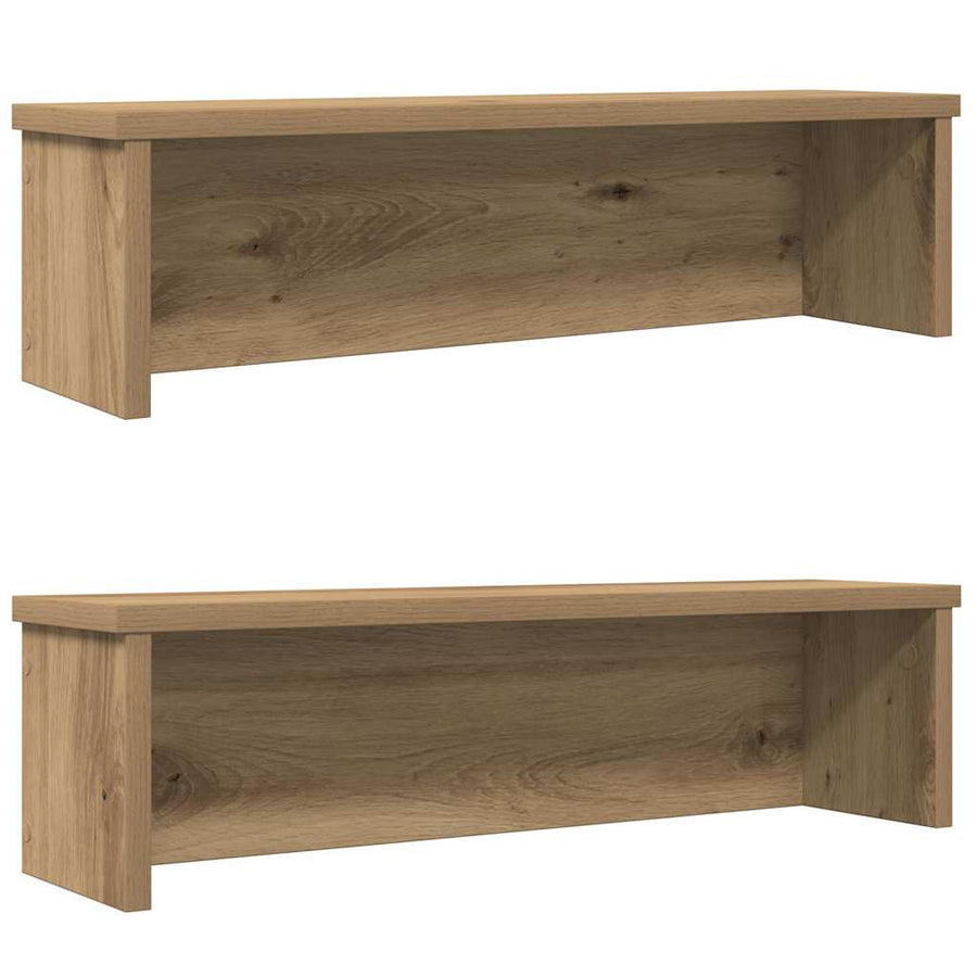 Keukenrekken stapelbaar 2 st 50x15x16 cm artisanaal eikenkleur