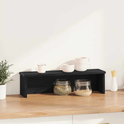 Keukenrek stapelbaar 60x15x16 cm bewerkt hout zwart
