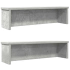 Keukenrek stapelbaar 60x15x16 cm betongrijs 2 stuks