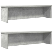 Keukenrek stapelbaar 60x15x16 cm betongrijs 2 stuks