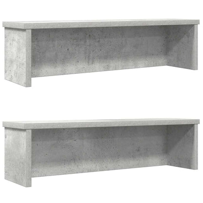 Keukenrekken stapelbaar 2 st 60x15x16 cm betongrijs