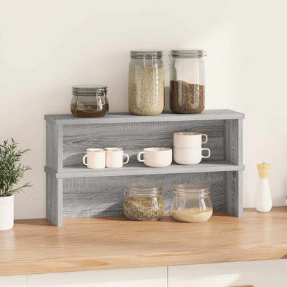 Keukenrekken stapelbaar 2 st 60x15x16 cm grijs sonoma eiken
