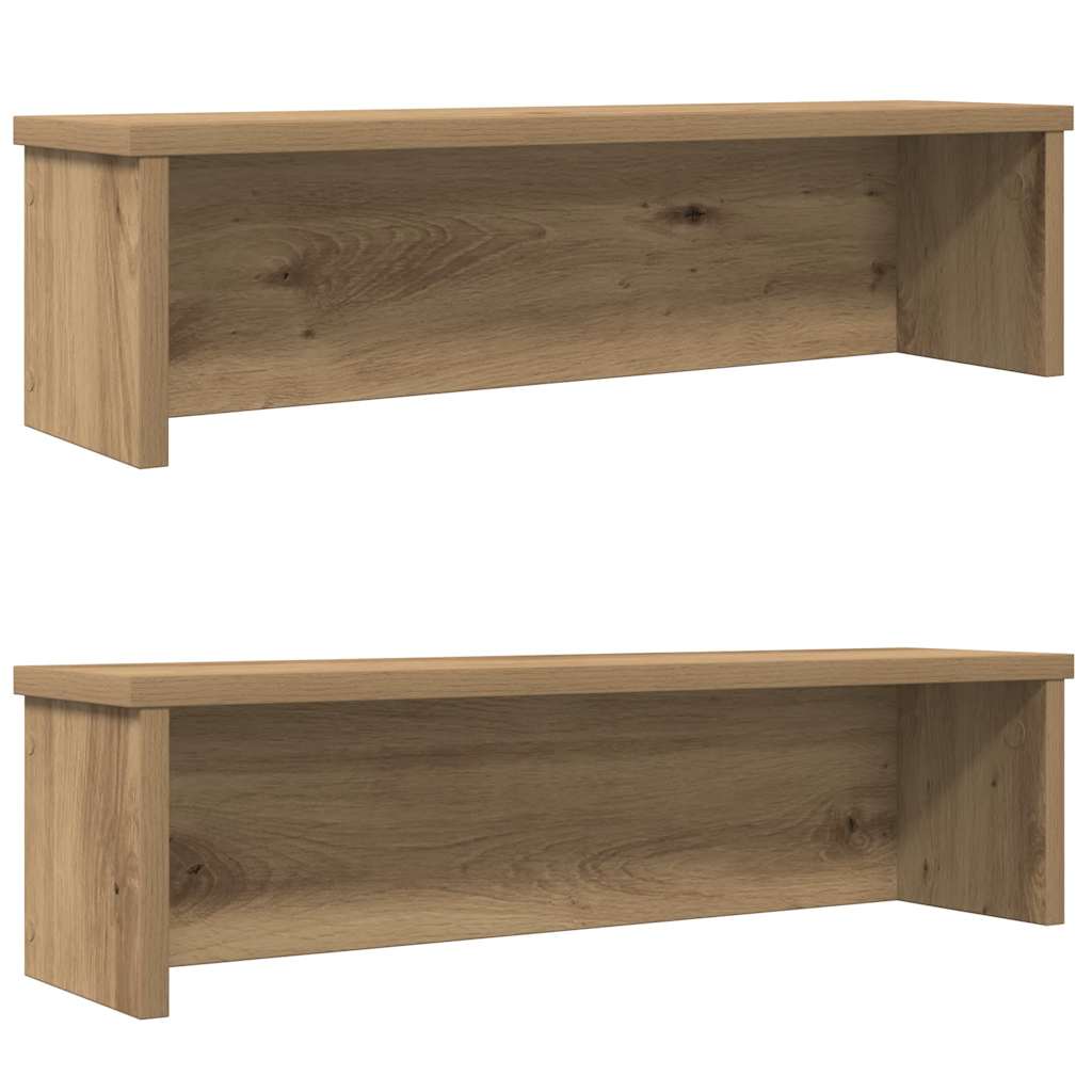 Keukenrekken stapelbaar 2 st 60x15x16 cm artisanaal eikenkleur