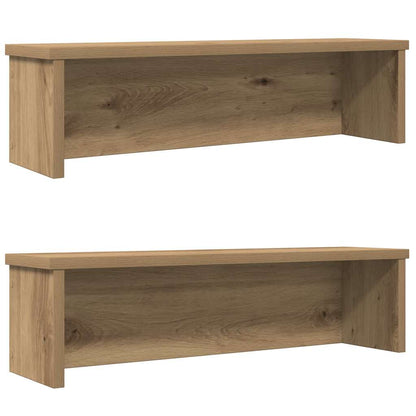Keukenrekken stapelbaar 2 st 60x15x16 cm artisanaal eikenkleur