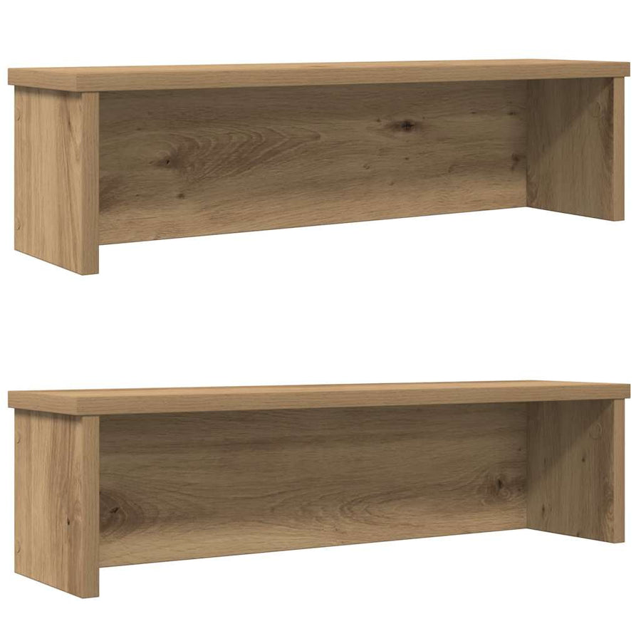 Keukenrekken stapelbaar 2 st 60x15x16 cm artisanaal eikenkleur
