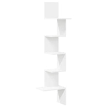 Hoekwandschap 32x32x127,5 cm bewerkt hout wit