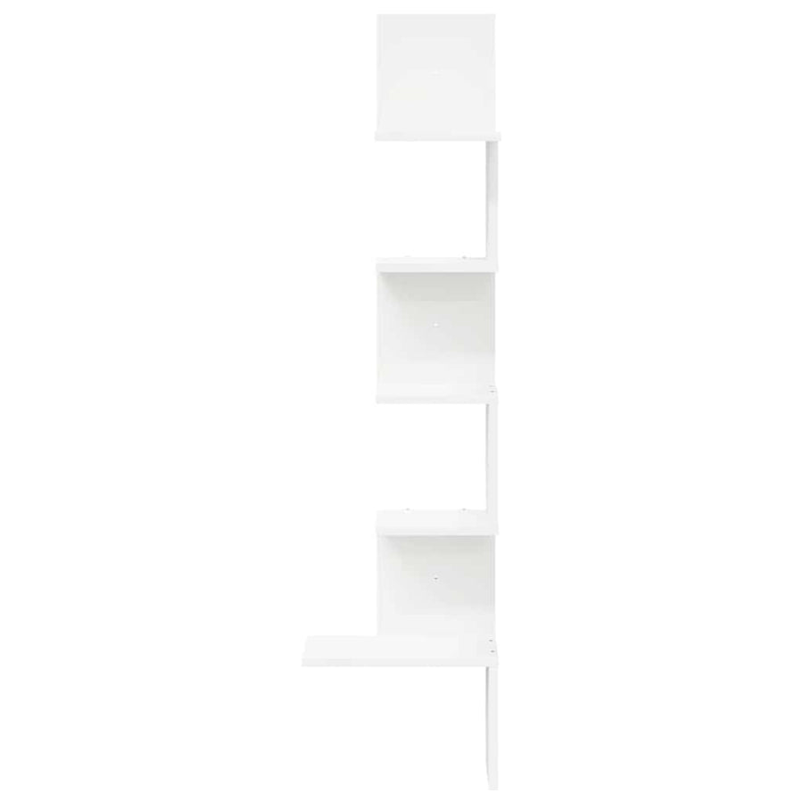 Hoekwandschap 32x32x127,5 cm bewerkt hout wit