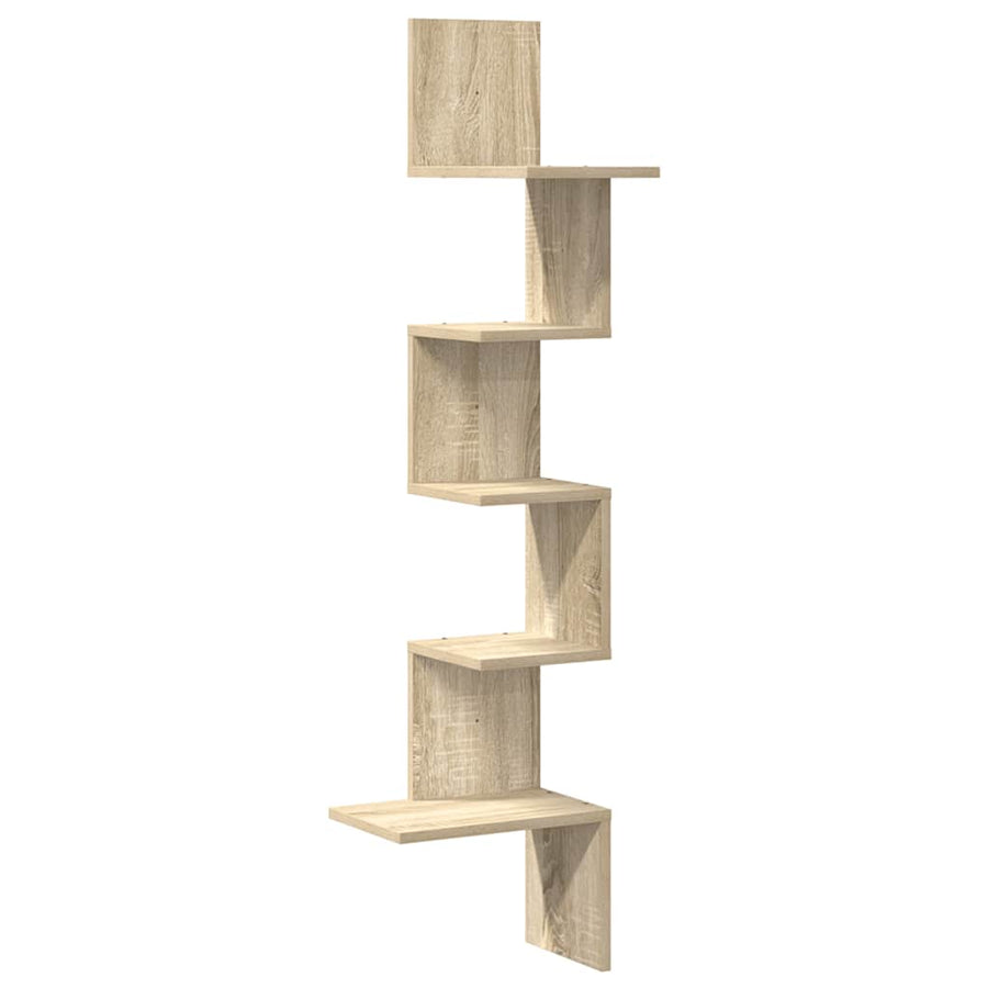 Hoekwandschap 32X32X127,5 Cm Bewerkt Hout Kleurig Sonoma Eiken 32 x 32 x 127.5 cm