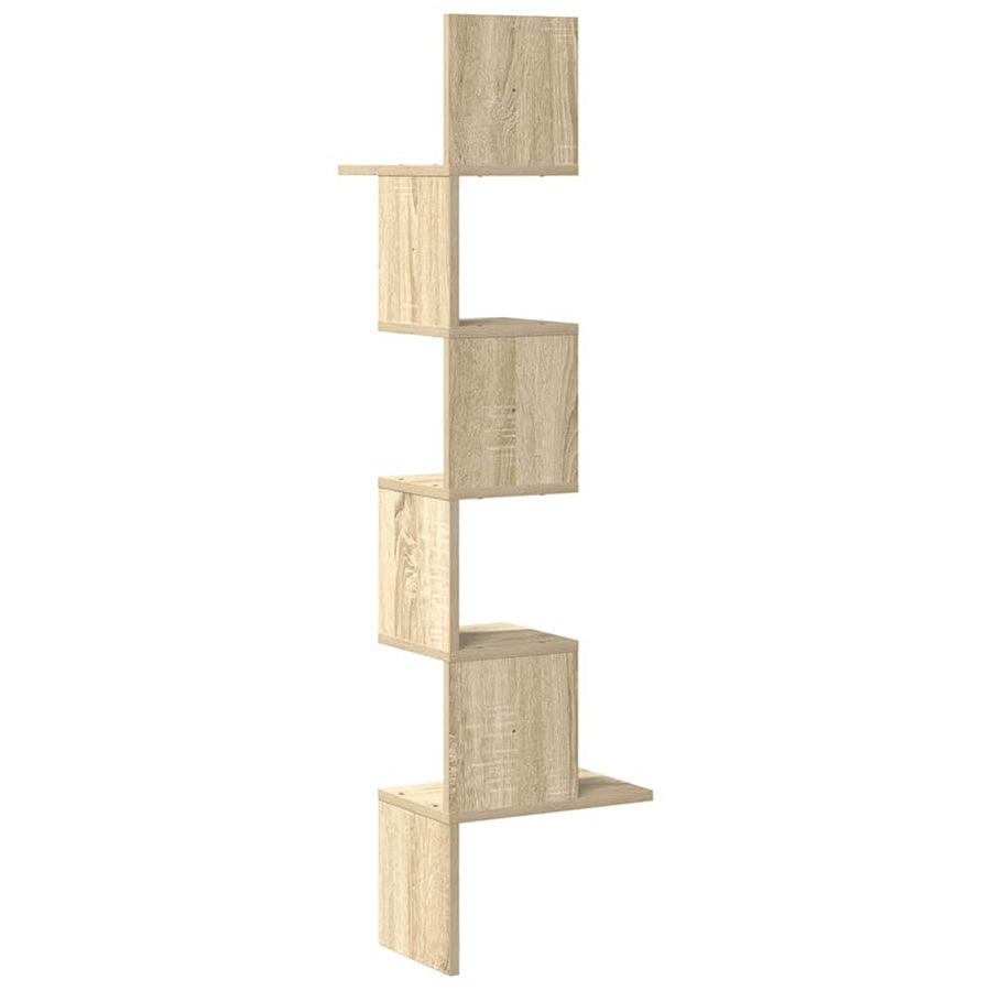 Hoekwandschap 32X32X127,5 Cm Bewerkt Hout Kleurig Sonoma Eiken 32 x 32 x 127.5 cm