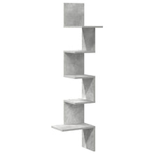Hoekwandschap 32x32x127,5 cm bewerkt hout betongrijs