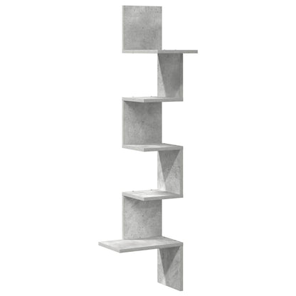 Hoekwandschap 32x32x127,5 cm bewerkt hout betongrijs