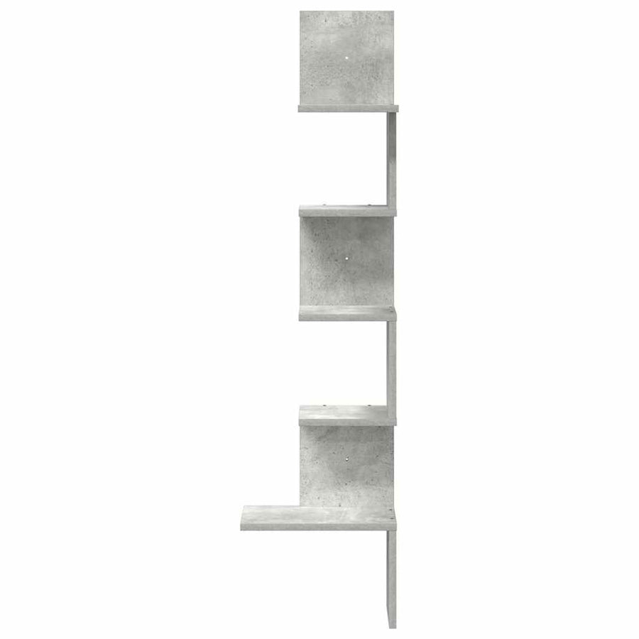 Hoekwandschap 32x32x127,5 cm bewerkt hout betongrijs