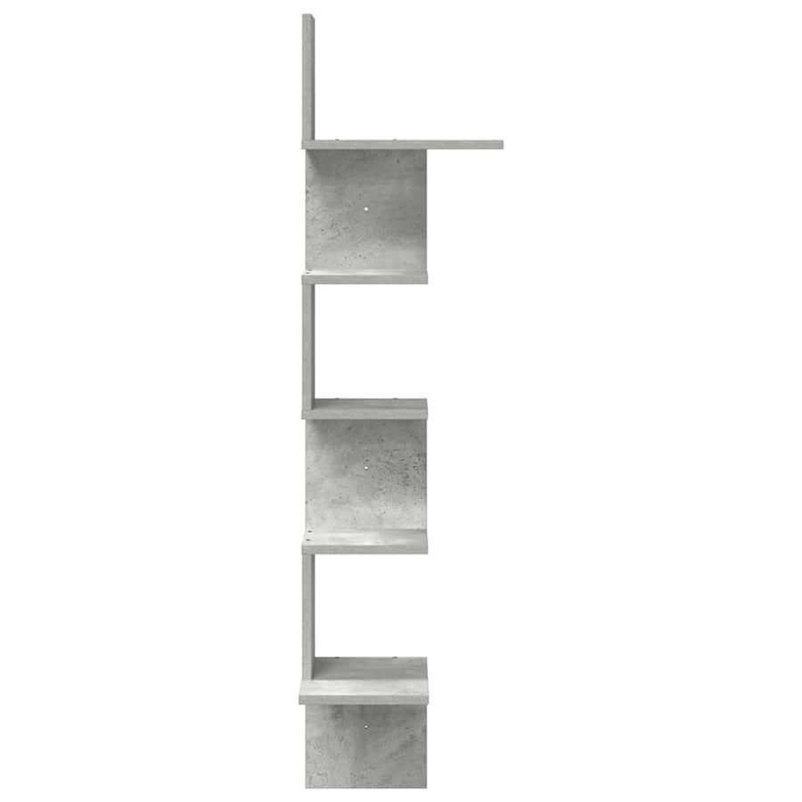 Hoekwandschap 32x32x127,5 cm bewerkt hout betongrijs