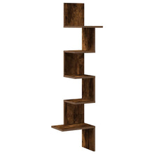 Hoekwandschap 32x32x127,5 cm bewerkt hout gerookt eikenkleurig