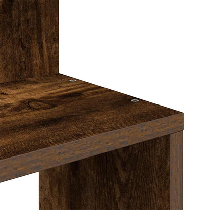 Hoekwandschap 32x32x127,5 cm bewerkt hout gerookt eikenkleurig