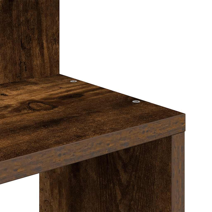Hoekwandschap 32x32x127,5 cm bewerkt hout gerookt eikenkleurig