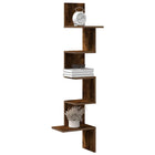 Corner shelf 32x32x127.5 cm treated wood smoked oak finish