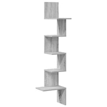 Hoekwandschap 32x32x127,5 cm bewerkt hout grijs sonoma eiken