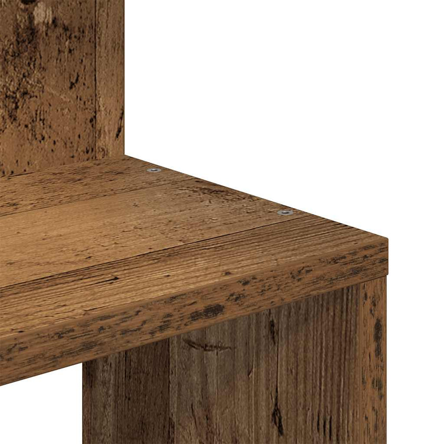 Hoekwandschap 32X32X127,5 Cm Bewerkt Hout Kleurig Oud Hout 32 x 32 x 127.5 cm
