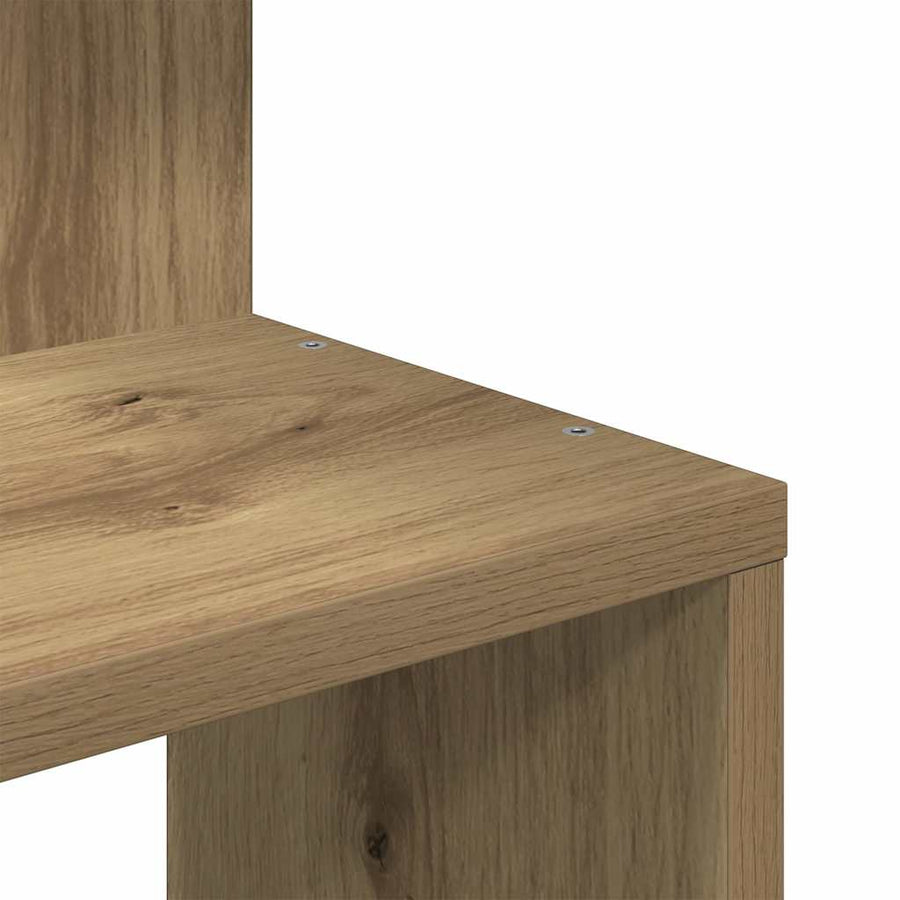 Hoekwandschap 32X32X127,5 Cm Bewerkt Hout Artisanaal Eiken Artisanaal Eikenkleurig 32 x 32 x 127.5 cm