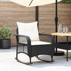 Garden rocking chair with cushions poly rattan black
