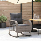 Garden swing chair with cushions poly rattan grey