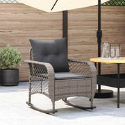 Tuinschommelstoel poly rattan grijs 67x75x75 cm