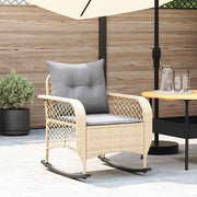 Tuinschommelstoel poly rattan beige 67x75x75 cm