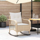 Garden swing chair with cushions poly rattan beige