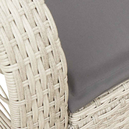 Tuinschommelstoel met kussens poly rattan lichtgrijs