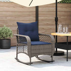 Garden swing chair with cushions poly rattan grey