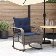 Tuinschommelstoel poly rattan grijs 67x75x75 cm