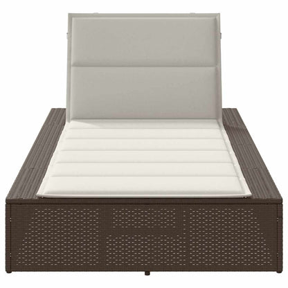 Ligbed met zwevend kussen poly rattan bruin