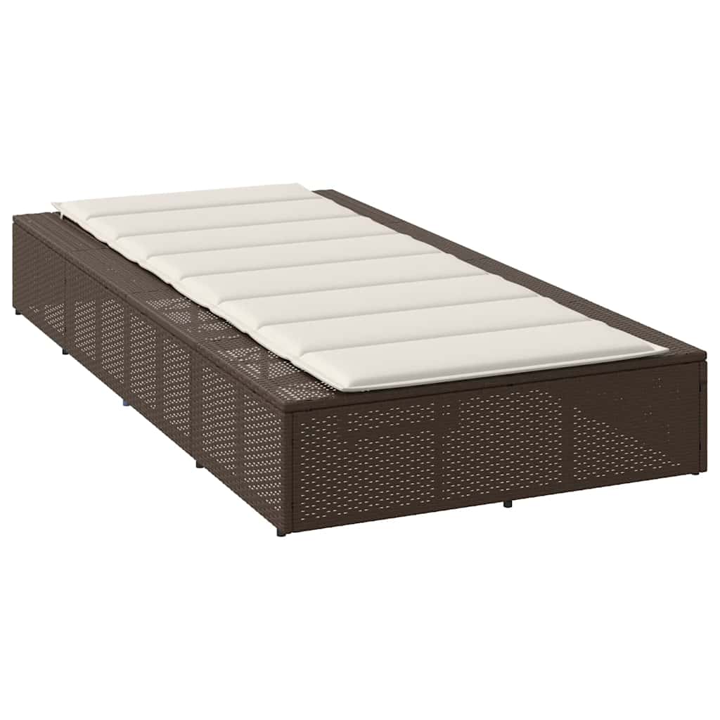 Ligbed met zwevend kussen poly rattan bruin