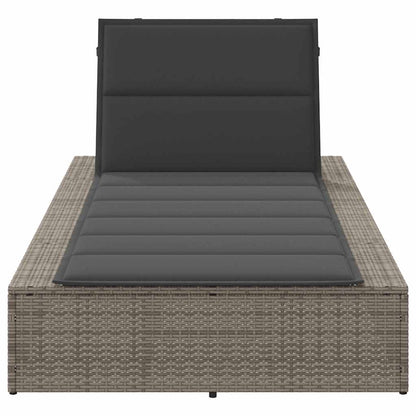 Ligbed met zwevend kussen poly rattan grijs