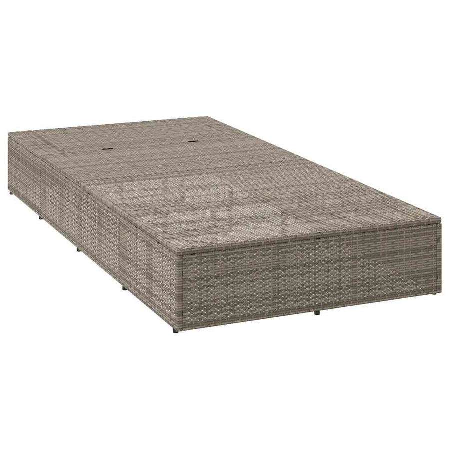 Ligbed met zwevend kussen poly rattan grijs