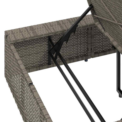 Ligbed met zwevend kussen poly rattan grijs