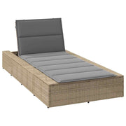 Ligbed poly rattan beige 210x100 cm