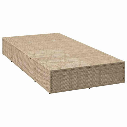 Ligbed met zwevend kussen poly rattan beige