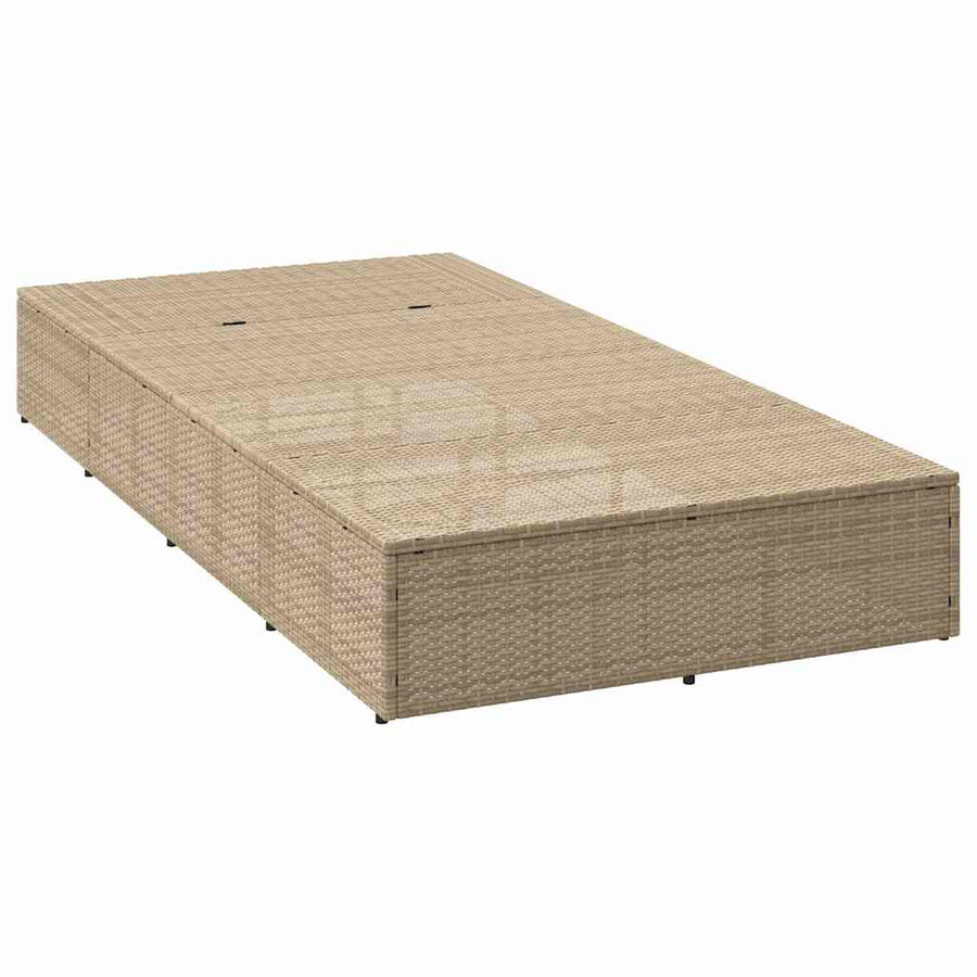 Ligbed met zwevend kussen poly rattan beige